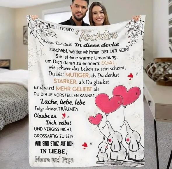 Persönliche Kuscheldecke "An unsere Tochter von Mama und Papa