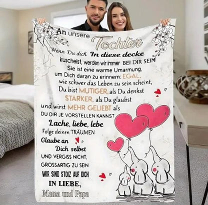 Persönliche Kuscheldecke "An unsere Tochter von Mama und Papa