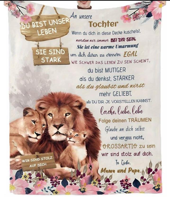 Persönliche Kuscheldecke "An unsere Tochter von Mama und Papa
