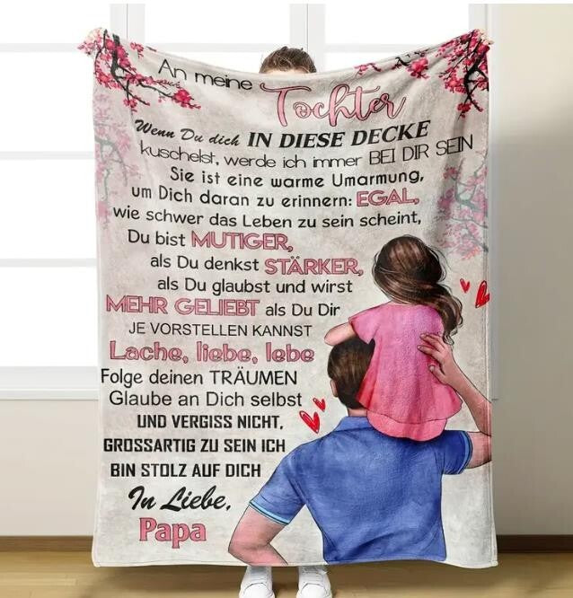 Persönliche Kuscheldecke "An meine Tochter von Papa"