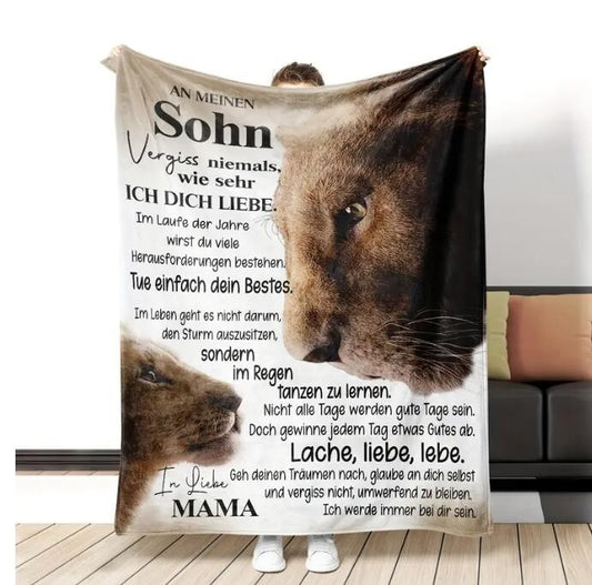 Persöhnliche Kuscheldecke "An meinen Sohn von Mama"