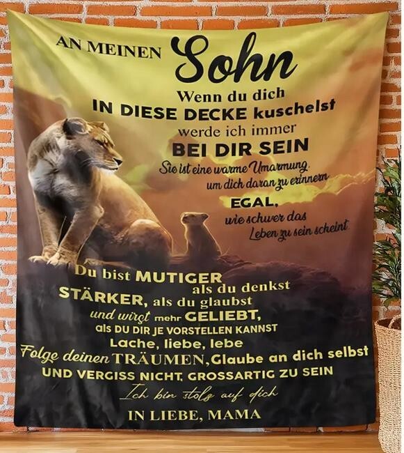 Persöhnliche Kuscheldecke "An meinen Sohn von Mama"