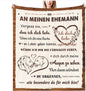 Persöhnliche Kuscheldecke "An meinen Mann"