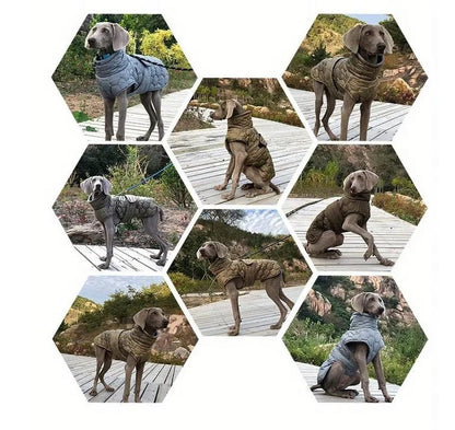 Hundemantel Winter wasserdicht warm Navy mit Nähten, edel – verschiedene Größen
