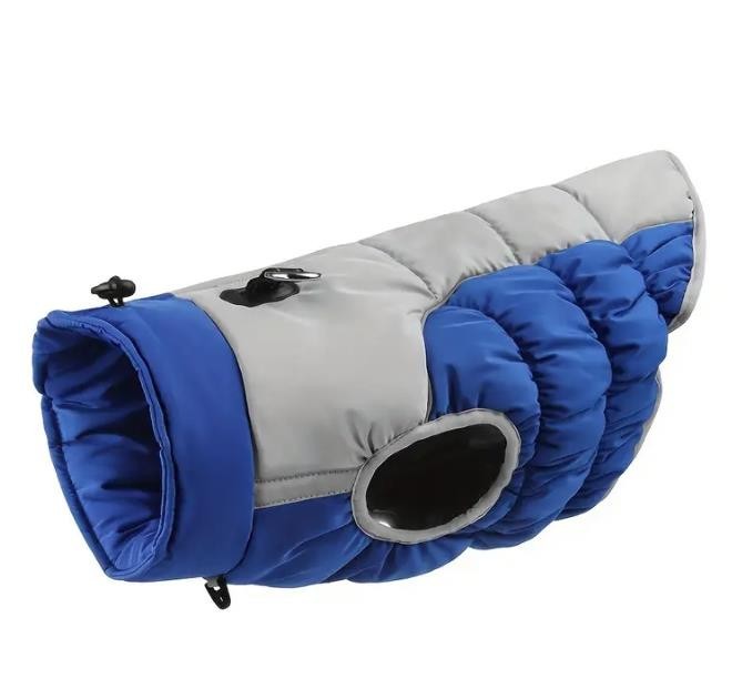 Hundemantel für große Hunde Wintermantel Blau-Grau XL–6XL