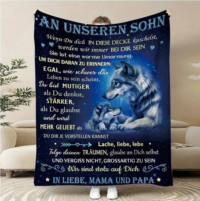 Persöhnliche Kuscheldecke "An unseren Sohn"