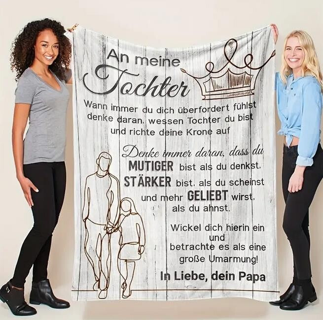 Persönliche Kuscheldecke "An meine Tochter von Papa"