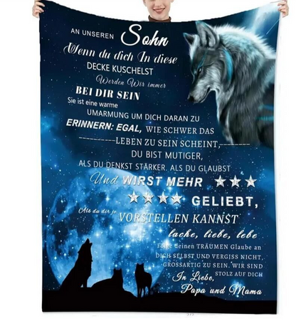 Persöhnliche Kuscheldecke "An unseren Sohn"