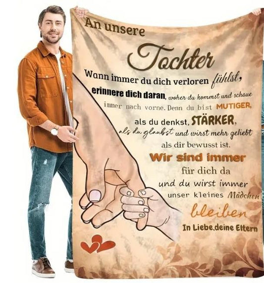 Persönliche Kuscheldecke "An unsere Tochter von Mama und Papa