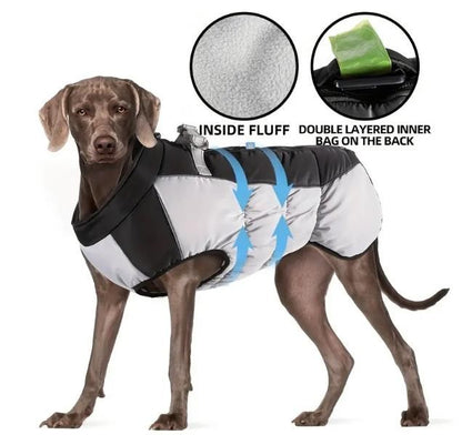 Hundemantel für große Hunde Wintermantel Rot oder Schwarz 2XL–6XL