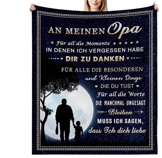 Persönliche Kuscheldecke "An meinen Opa"