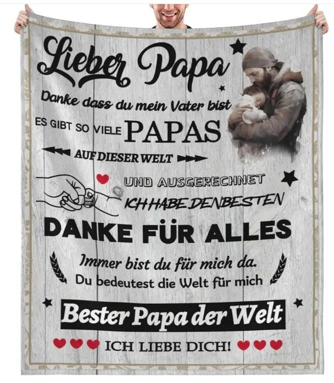 Personalisierte Kuscheldecke "An meinen Papa"