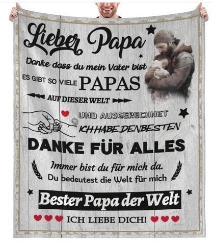 Personalisierte Kuscheldecke "An meinen Papa"