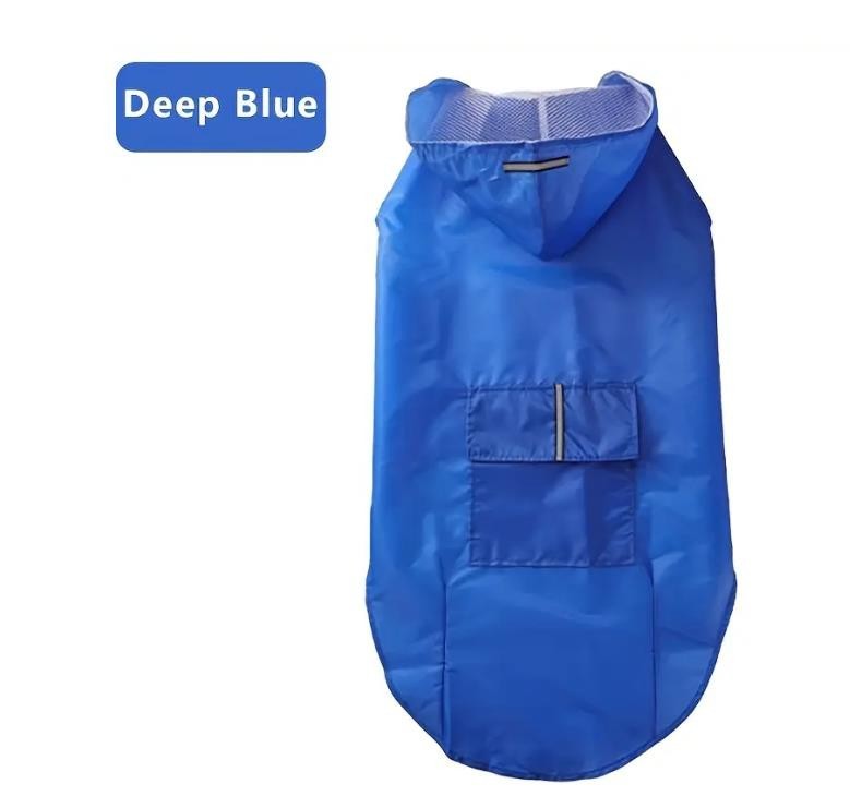 Einfache Hunderegenjacke Wasserdicht mit Kapuze-Klettverschluss - Reflektor
