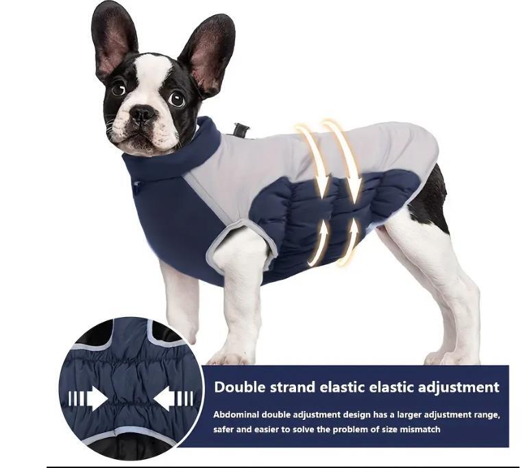 Hundemantel für große Hunde Wintermantel Blau-Grau XL–6XL