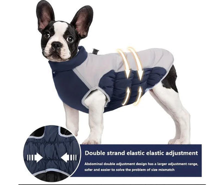 Hundemantel für große Hunde Wintermantel Blau-Grau XL–6XL