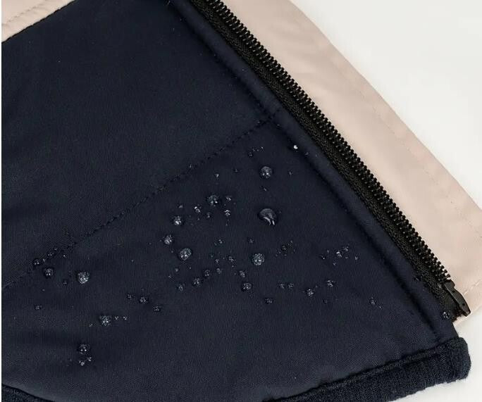 Hundemantel Winter Wasserdicht mit Geschirr Mittlere und grosse Hunde Blau-Beige