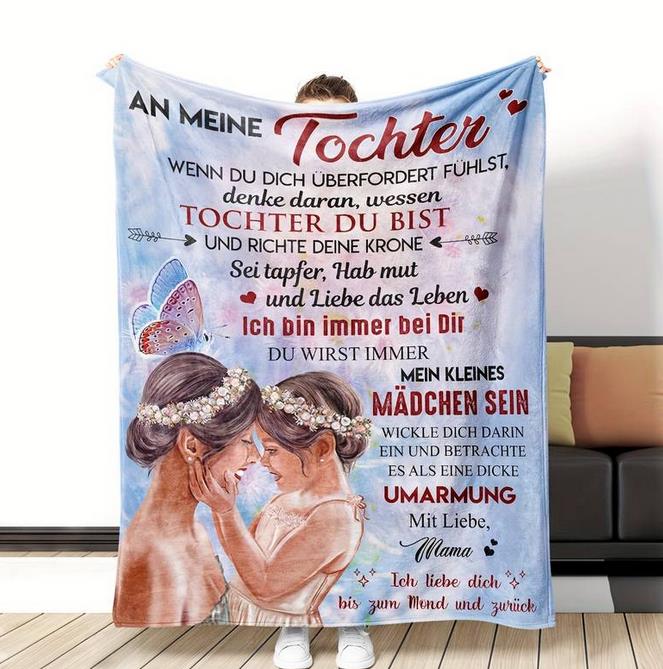 Personalisierte Kuscheldecke "An Meine Tochter von Mama "versch. Arten