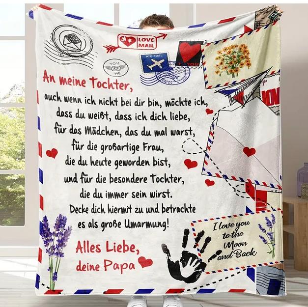 Persöhnliche Kuscheldecke an meine Tochter  von Papa "150x200 cm