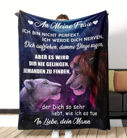 Liebesbrief per Kuscheldecke "An meinen Frau "150x200