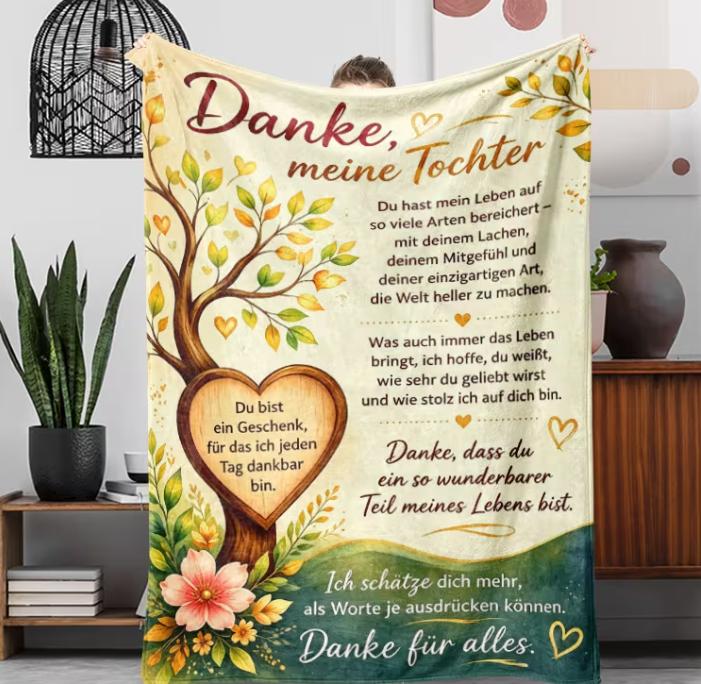 Kuscheldecke Tochter Geschenk von Mama weich warm liebevoll Spruch