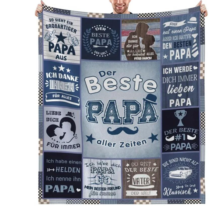 Personalisierte Kuscheldecke "An meinen Papa /Vater 150x200 cm