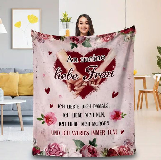 Liebesbrief per Kuscheldecke "An meinen Frau "150x200
