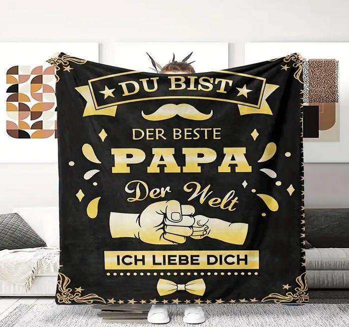 Kuscheldecke für Papa mit Spruch