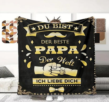 Kuscheldecke für Papa mit Spruch