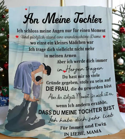 Persönliche  Kuscheldecke   "An Meine Tochter von Mama "