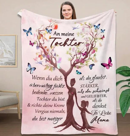 Persönliche  Kuscheldecke   "An Meine Tochter von Mama "