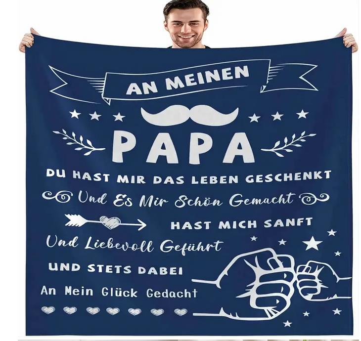 Personalisierte Kuscheldecke "An meinen Papa /Vater 150x200 cm