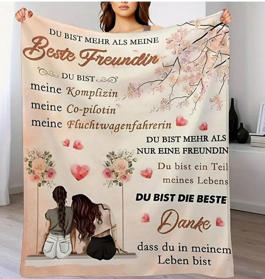 Personalisierte Kuscheldecke "An Meine Freundin "150x200 cm