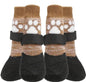 4 x Outdoor-/Indoor-Hundesocken, rutschfeste Hundeschuhe, Stiefel, wasserdichter