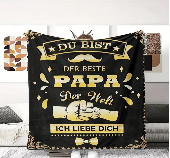 Personalisierte Kuscheldecke "An meinen Papa /Vater 150x200 cm