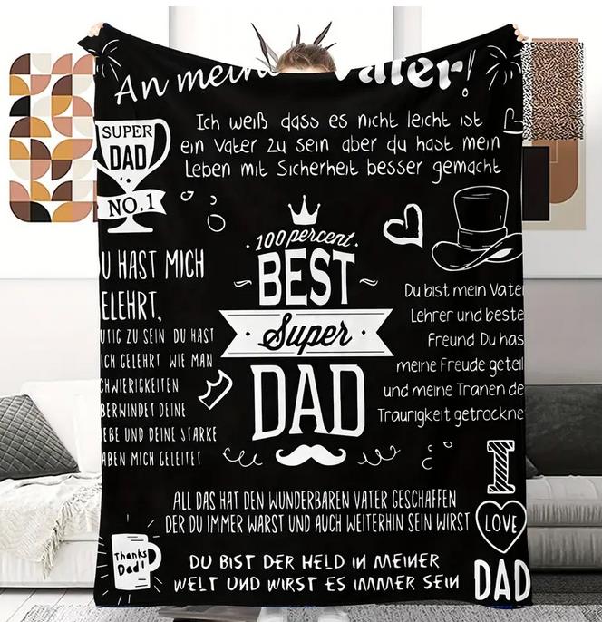 Personalisierte Kuscheldecke "An meinen Papa /Vater 150x200 cm