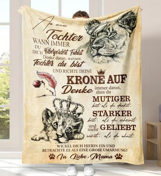 Persönliche  Kuscheldecke   "An Meine Tochter von Mama "