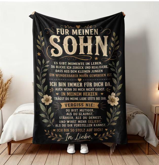 An Meinen Sohn von Mama "Persönliche Decke Kuscheldecke 150x200 cm