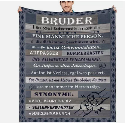 Personalisierte Kuscheldecke "An meinen Bruder "150x200 cm