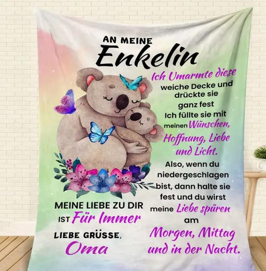 Personalisierte Kuscheldecke "An Meine Enkelin "