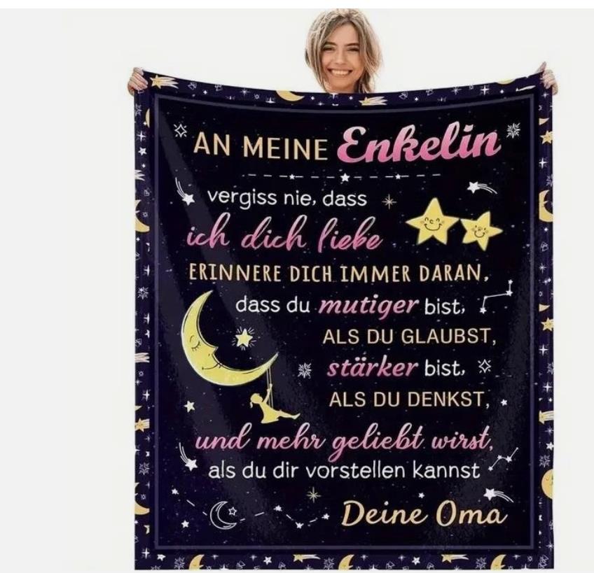 Personalisierte Kuscheldecke "An Meine Enkelin "