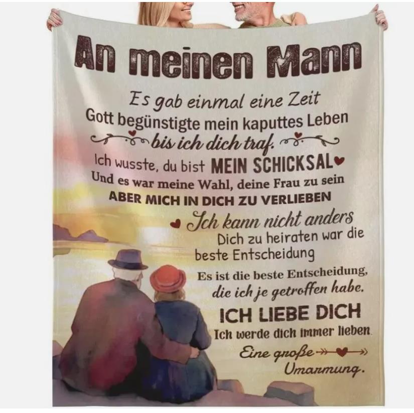 Persönliche Personalisierte Kuscheldecke  Decke  " An meinen  Mann"