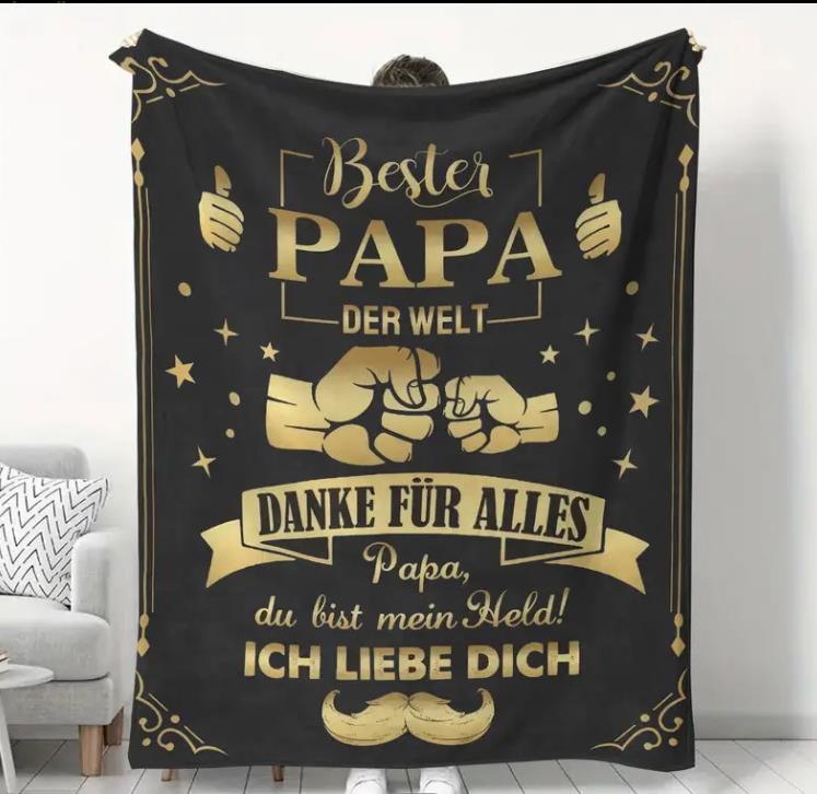 Personalisierte Kuscheldecke "An meinen Papa 150x200 cm