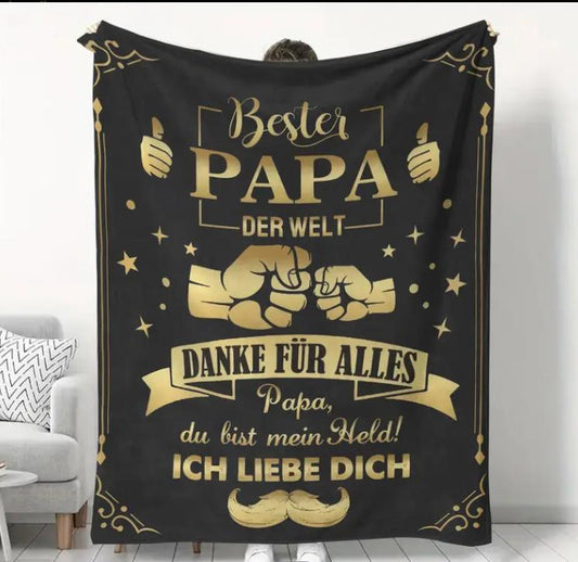 Personalisierte Kuscheldecke "An meinen Papa 150x200 cm