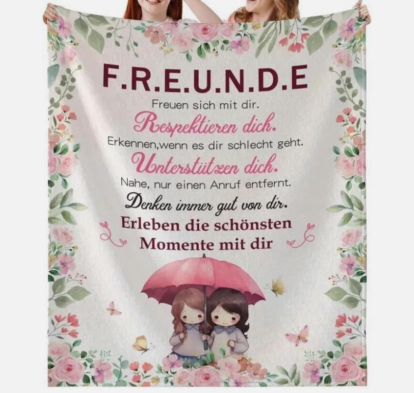 Persönliche Kuscheldecke "An Meine Freundin"