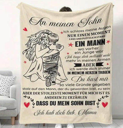 Persöhnliche Kuscheldecke "An meinen Sohn von Mama"