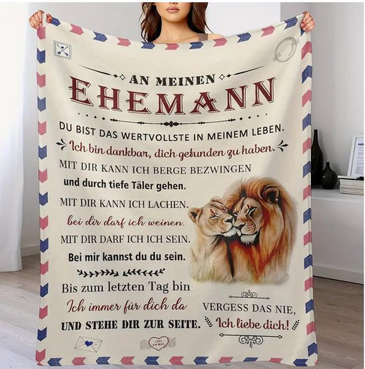 Persönliche Personalisierte Kuscheldecke  Decke  " An meinen  Mann"