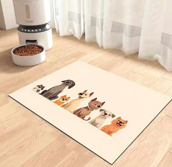 Futtermatte , Futternapfunterlage ,Fressmatte Saugfähig für Hunde Katzen