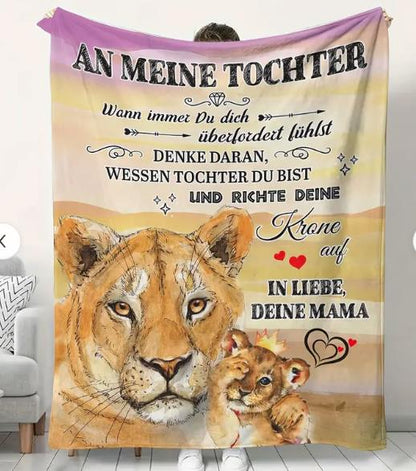 Kuscheldecke Tochter Geschenk von Mama weich warm liebevoll Spruch