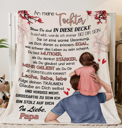 Persöhnliche Kuscheldecke "An Meine Tochter von Papa "150x200 cm